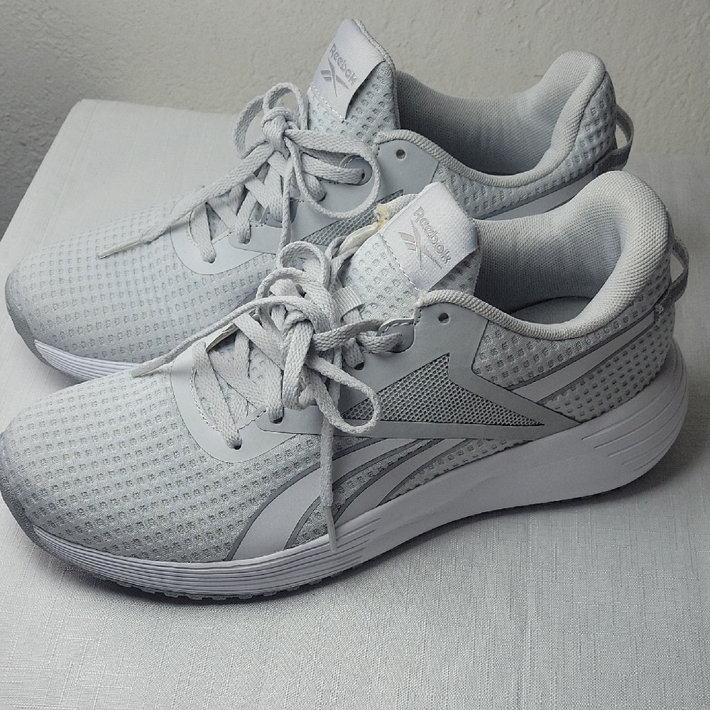 Reebok Women's Lite Plus 3 Light Gray Mesh Sneakers Size 9.5 Running Shoes